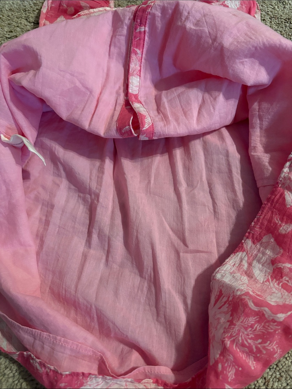 LoveShackFancy Girls Pink Cotton Silk Blend Mermaid Print Lou Dress Size 4 5 - Picture 7 of 9